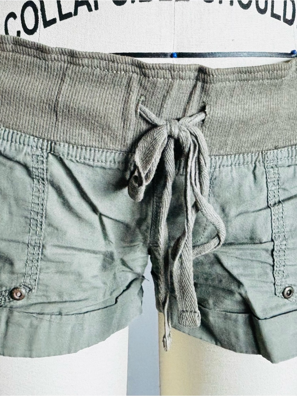 Cavalini Olive Drawstring Cargo Shorts